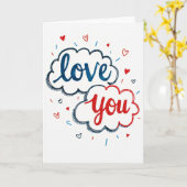 Romantic Doodled I Love You Card Karte (Gelbe Blume)