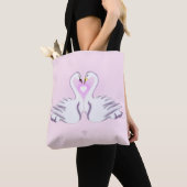 Romantic Double Swan Heart Love Pink All Over  Tasche (Von Nahem)