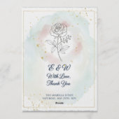 Romantic Doves Pink Floral Watercolor Wedding Einladung (Rückseite)