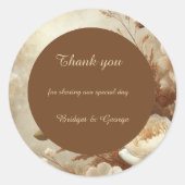Romantic Dreamy Floral Wedding danke Runder Aufkleber (Vorderseite)