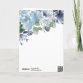Romantic Dusty Blue Floral Brautparty Party Dankeskarte (Rückseite)