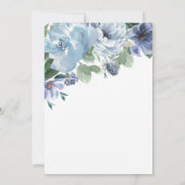 Romantic Dusty Blue Floral Brautparty Party Einladung (Rückseite)