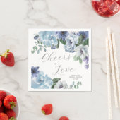 Romantic Dusty Blue Floral Brautparty Party Serviette (Beispiel)