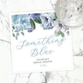 Romantic Dusty Blue Floral Brautparty Party Serviette