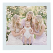 Romantic Dusty Blue Floral Family Monogram MH26 Würfel (Rechts)