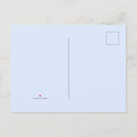 Romantic Dusty Blue Floral Save the Date Ankündigungspostkarte (Rückseite)