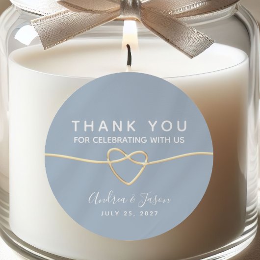 Romantic Dusty Blue Gastgeschenk Hochzeit Stickers