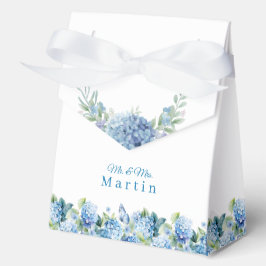 Romantic Dusty Blue Hydrangea Watercolor Wedding Geschenkschachtel