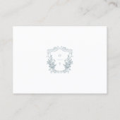 Romantic Dusty Blue Line Art Floral Wedding Begleitkarte (Rückseite)