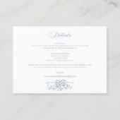 Romantic Dusty Blue Line Art Floral Wedding Begleitkarte (Vorderseite)