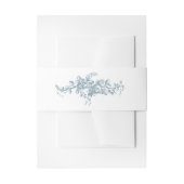 Romantic Dusty Blue Line Art Floral Wedding Einladungsbanderole (Vorderseite Beispiel)