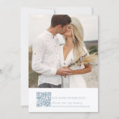 Romantic Dusty Blue Line Art Floral Wedding Save The Date (Rückseite)