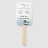 Romantic Dusty Blue Rose Elegantes Hochzeitsprogra Fächer (Rückseite)
