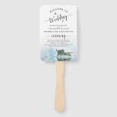Romantic Dusty Blue Rose Elegantes Hochzeitsprogra Fächer (Vorderseite)