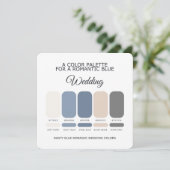 Romantic Dusty Blue Wedding Color Palette Card Einladung (Stehend Vorderseite)