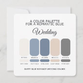 Romantic Dusty Blue Wedding Color Palette Card Einladung (Rückseite)