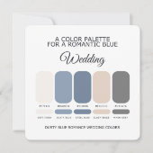 Romantic Dusty Blue Wedding Color Palette Card Einladung (Vorderseite)
