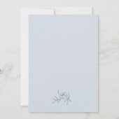 Romantic Dusty Blue Wedding Einladung (Rückseite)