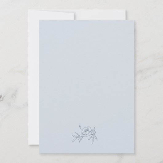 Romantic Dusty Blue Wedding Einladung (Rückseite)