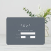 Romantic Dusty Blue Wedding RSVP Einladung (Stehend Vorderseite)