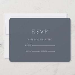 Romantic Dusty Blue Wedding RSVP Einladung