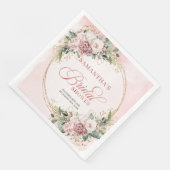 Romantic dusty pink boho floral bridal shower serviette (Ecke)