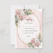 Romantic Dusty Pink Eucalyptus Wedding RSVP (Vorderseite)