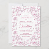 Romantic Dusty Pink Roses Pattern Wedding Invite Einladung (Vorderseite)
