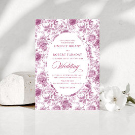 Romantic Dusty Pink Toile de Jouy Wedding Invites Einladung