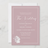 Romantic Dusty Pink White Floral Wedding Einladung (Vorderseite)