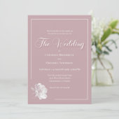 Romantic Dusty Pink White Floral Wedding Einladung (Stehend Vorderseite)