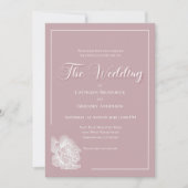 Romantic Dusty Pink White Floral Wedding Einladung (Vorderseite)