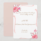 Romantic Dusty Rose Floral Invitation Einladung (Vorne/Hinten)