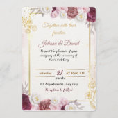 Romantic Dusty Rose Floral Wedding Invitation | Bo Einladung (Vorderseite)