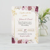 Romantic Dusty Rose Floral Wedding Invitation | Bo Einladung (Stehend Vorderseite)