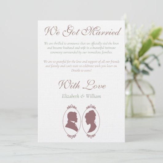 Romantic Dusty Rose Regency Botanical Cameos  Einladung (Stehend Vorderseite)