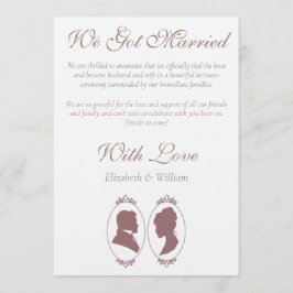 Romantic Dusty Rose Regency Botanical Cameos  Einladung