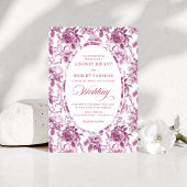 Romantic Dusty Rose Rose Pattern Wedding Invitatio Einladung