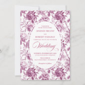 Romantic Dusty Rose Rose Pattern Wedding Invitatio Einladung (Vorderseite)