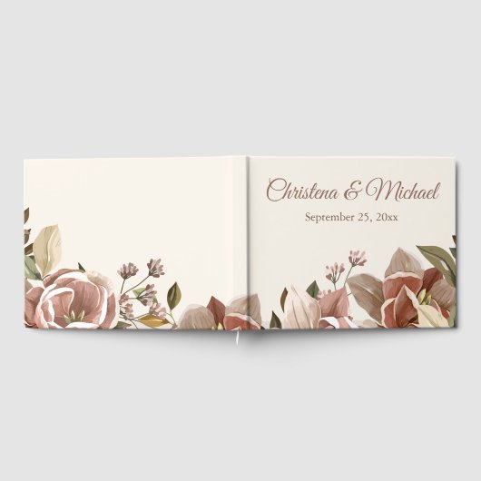 Romantic Dusty Rose Wedding Gästebuch (Voll)