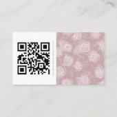 Romantic Dusty White Pink Floral QR code Begleitkarte (Rückseite)