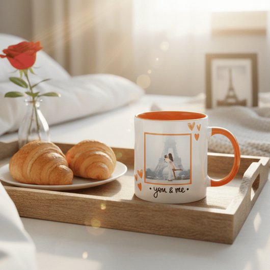 Romantic Eiffel Tower Paris Photo Template Anniver Kaffeetasse