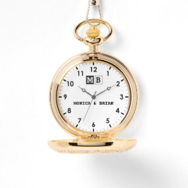 Romantic Elegant Classic style monogram Armbanduhr