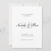 Romantic Elegant Script Wedding Invitation Card Einladung (Vorderseite)