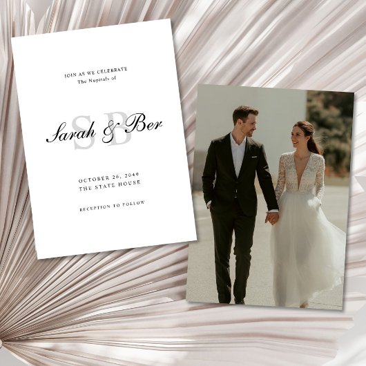 Romantic Elegant Script Wedding Invitation Card Einladung
