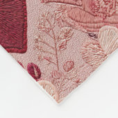 Romantic Embroidered Hearts & Floral Pattern Fleecedecke (Ecke)