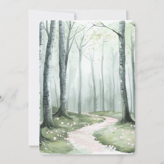 Romantic Enchanted Forest Birthday Einladung (Rückseite)