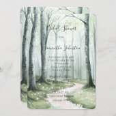 Romantic Enchanted Forest Bridal Shower Einladung (Vorne/Hinten)