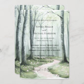 Romantic Enchanted Forest Wedding Einladung (Vorne/Hinten)