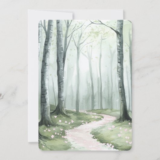 Romantic Enchanted Forest Wedding Einladung (Rückseite)